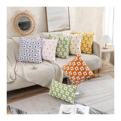 China Wholesale Portable Square Cotton Embroidered Pillow Case Flower Cushion Office Chair Cushion Cover for sale