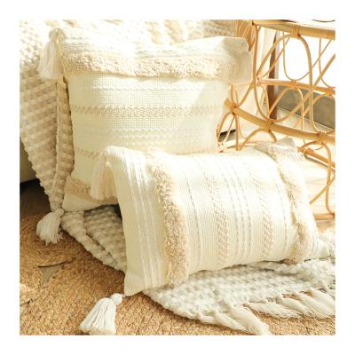 China Wearable Moroccan Style Quadrilateral Tassel Adorned Sofa Pillow Case Living Room Bedroom Fashion Cushion Cover for sale