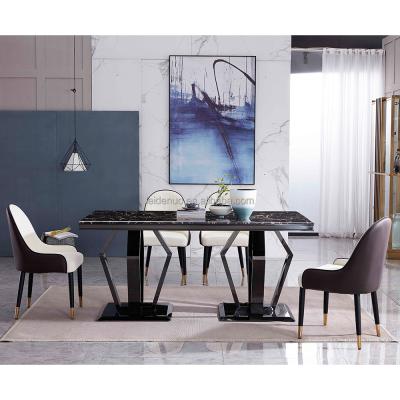 China Customized Scandinavian Marble Postmodern Minimalist Dining Table Dining Table Restaurant Home and Chair Combination Light for sale