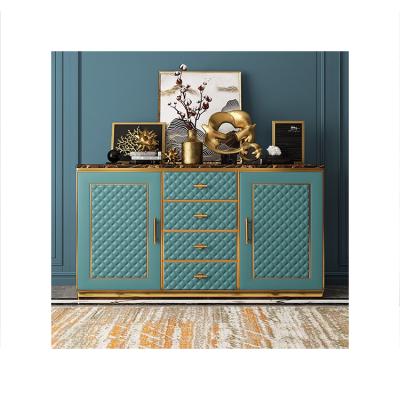 China Supplier Sideboard Luxury Modern Italian Green Manufacturer Factory Price China Sideboard Leather Dining Cabinet For Sale for sale