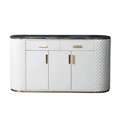 China High quality modern italian steeel white leather stainless steel table sideboard cabinet wood sideboard with factory direct sale price for sale