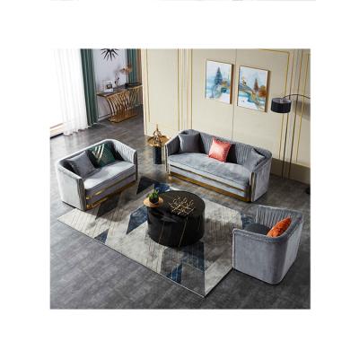 China Commercial Home European L Shaped Sectional Fabric Sofa L Shaped Sofa Reclining Gray Velvet Sofa Set for sale