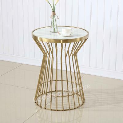 China Factory Stable Hot Sale Modern Furniture Gold Marble Top Side Table With Best Quality for sale