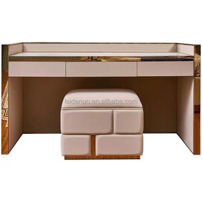 China Customized High End Luxury Furniture Vanity Dresser With Chair Modern Bedroom Vanity Dresser for sale