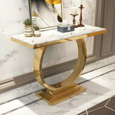 China Foshan furniture living room sets stable luxury modern mirrored metal console table hallway table for sale for sale