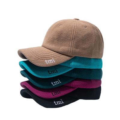 China COMMON fleece thickened Autumn And Winter Men's keep warm Korean style side and back embroidery baseball sports hat for sale