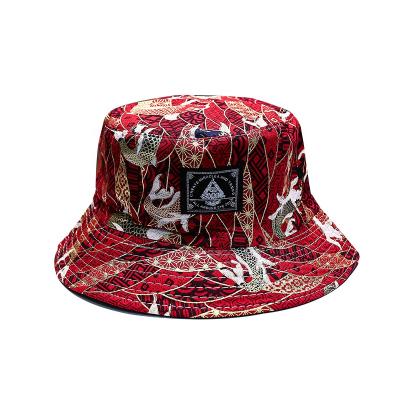 China Breathable Comfort Fisherman Female Embroidered Basin Japanese Double Sided Male Couple Casual Wild Outdoor Bucket Hat for sale