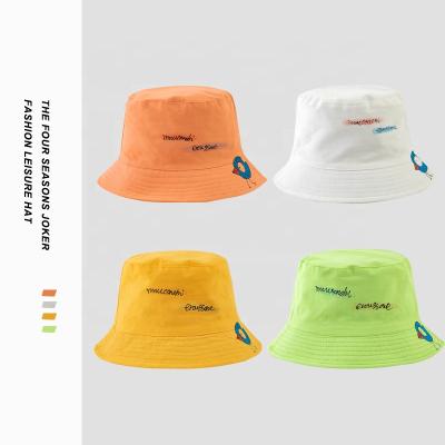 China Spring and Autumn Summer New Cute Baby Image Children's Thin Bucket Hat Baby Sun Shield Bird Pattern Fisherman Hat for sale