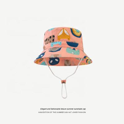 China Fox Lion Summer Thin Wide Brim Pink Breathable Spring Yellow And Autumn Baby Fisherman Sun Hat Of The Image Children's Printing for sale