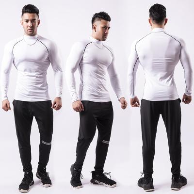 China Breathable Quick-Drying T-shirt Men's Long Sleeve High Neck Running Clothes Workout Sports Suit for sale