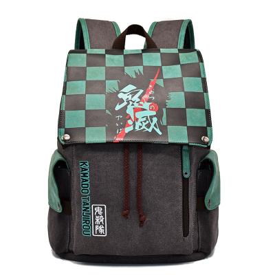 China Anime Backpack Anime Demon Slayer Kimetsu No Yaiba Backpack Canvas Bag Kamado Tanjirou School Bags Girls Travel Mochila Feminina Notebook Bags for sale