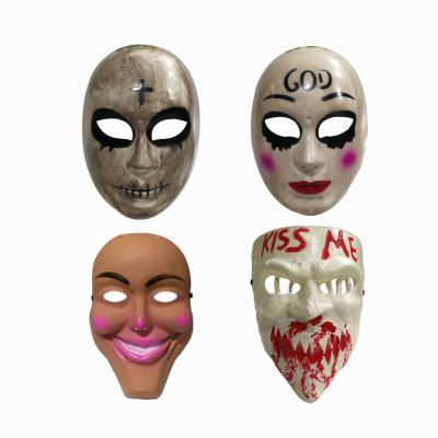 China New Hot PVC The Purge Mask God's Scary Cross Halloween Masks Cosplay Party Prop Collection Full Face Resin Horror Movie Creepy Mask for sale