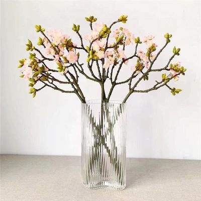 China Cherry Blossom Amazon Short Type Cherry Blossom Stems Artificial Silk Cherry Blossom Petals New For Home Decor for sale