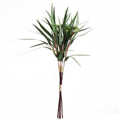 China Mini Bouquet Reed Leaves Branches Amazon Hot Sales New Design Real Touch Reed Leaves Artificial Willow Branches For Wedding for sale