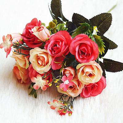 China New Coming Mini Flower Bouquet 5 Branches Mini Artificial Rose Bouquets For Flower Home Decor for sale