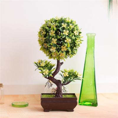 China Innovative S Shaped Cherry Blossom Bonsai Trees Artificial Cherry Blossom Bonsai Tree Ball Flower Potted For Indoor Greenery Decorative Flower for sale