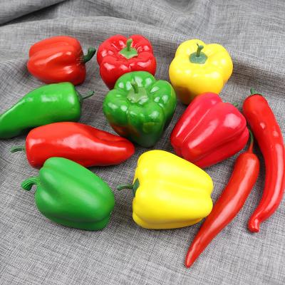 China Fake Chili Colorful Bell Peppers Red Artificial Fruits And Vegetables Paprikas Veggie For Home Room Kitchen Decoration for sale