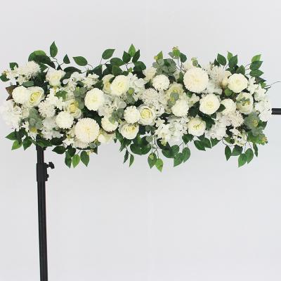 China Silk Flowers Wall Fresh New Style White Silk Flower Artificial Peony Panels For Wedding Wall Backdrop Decorations for sale