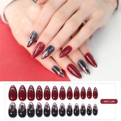 China Easy Apply NEWAIR Popular Metallic Nails Almond Shape New Press On Nail Art Supplier for sale