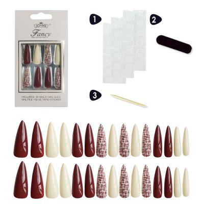 China Easy Apply NEWAIR Newest Design Long Nails Embossing Long Tip 3D Artificial Nails Acrylic Products Nails Stilettos for sale