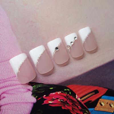 China NEWAIR nails maker nail tips supplies ABS acrylic bulk false wholesale French square shape with full cover charm for sale