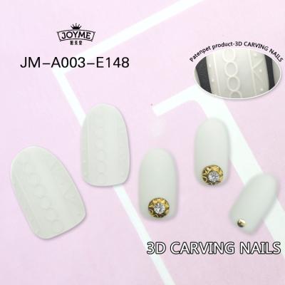 China Newair 3d Metal Oval Diamond Decoration Full Cover Charm Acrylic Fake Nails Art Tips for sale