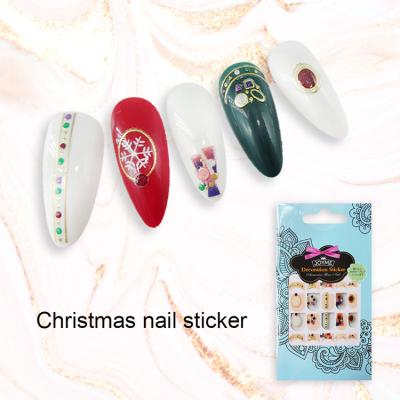 China Joyme Design Joyme Nail Sticker Christmas Series 3d Nail Stickers Decoration Snowman High Quality Adhesive Christmas Trees Nail Stickers for sale