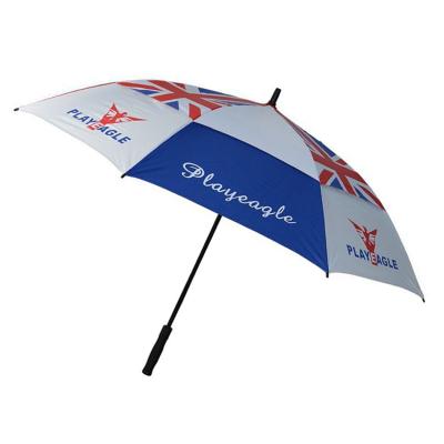 China Minimalist Double Layers Vent Windproof Logo Prints Waterproof Wholesale Golf Umbrella Strong Custom Made for sale