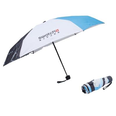 China Customized Logo Automatic Open 3 Minimalist Single Layer Foldable Umbrella for sale