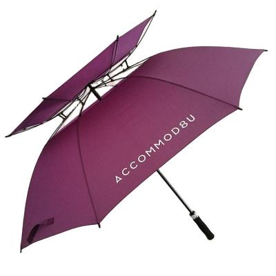 China Contemporary Double Canopy Automatic Open Color Golf Windproof Custom Umbrella for sale