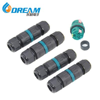 中国 Ip68 Waterproof Electrical Connector Pa66 3pin Waterproof Cable Connector Outdoor 販売のため