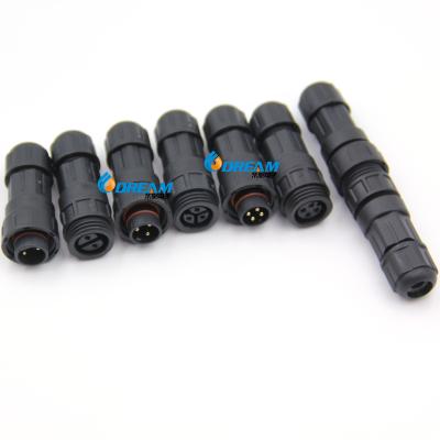 China IP68 waterdicht connector schroef mannelijk vrouwelijk cirkelvormig 2 3 4 pin M16 kabel LED connector Te koop