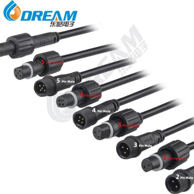 China DREAM START 2Pin 3Pin 4Pin LED Connector Cable Waterproof IP67 Male Female Jack Waterproof Extension Cables zu verkaufen