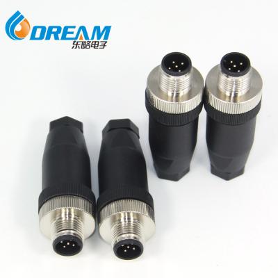 China M12 8 Pins Männliche Montage-Kabelstecker, 180° gerade Männliche Montage-Typ Stecker ungeschützter IP67 Industrie-Sensor Steckadapter zu verkaufen