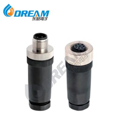 China Circular Multipin Connectors Custom 4 5 8 12 17 Pin Male Female Socket Metal Circular Sensor M12 Connector for sale