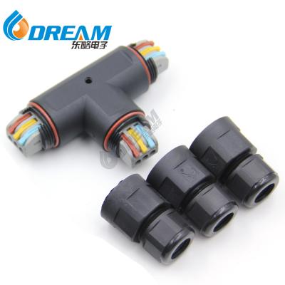 China DREAM START 3-Pole 3-Way Fast Fit Connector 3-Way Cable Connector Black for sale