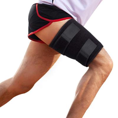 China Breathable Adjustable Elasticity Neoprene Compression Leg Brace Support Thigh Brace Wrap For Sports Training for sale