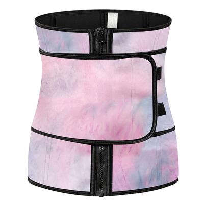 China Hot Selling 9 Steel Fitness Bone Extra Compression Straps Waist Trimmer Corset Latex Belt Belly Wrap Waist Trainer Pink for sale