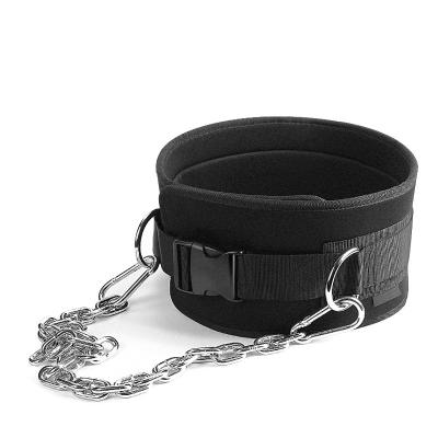 China Professional Physiotherapy Treatments Gym Good Quality Powerlifting Buckle Dip Belt Training Weightlifting Belt With Waist Chain Trainer For Gym for sale