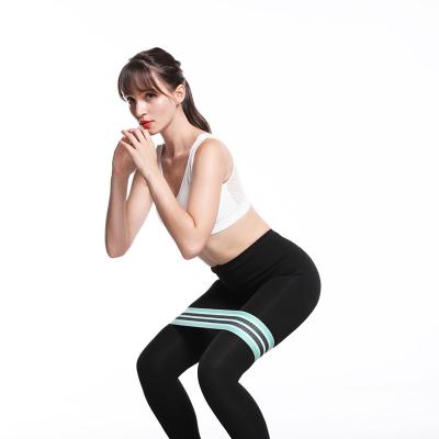 China Factory Wholesale Custom Logo Printed Yoga Home Gym Fitness Exercise Hip Loop Cloth Resistance Bands Durable For Legs And Butt for sale