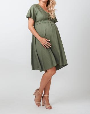 China Pregnancy Midi Viable Elegant Casual Pregnancy Dresses Custom Hot Pregnant Viable V-Neck Summer Dress Fashion Maternity for sale