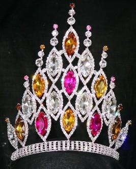 China Big stones rhinestone pageant crowns crytal pageant crowns USA pageant supplier china rhinestone manufacturer for sale