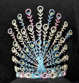 China peacock pageant crowns for valentines day pageant crowns and rhinestone crowns tiaras wholesale crowns supplier china for sale