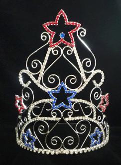 China Patriotic pageant crowns and tiaras for USA pageants and crowns wholesale crowns manufactuer custom crowns and tiaras for sale