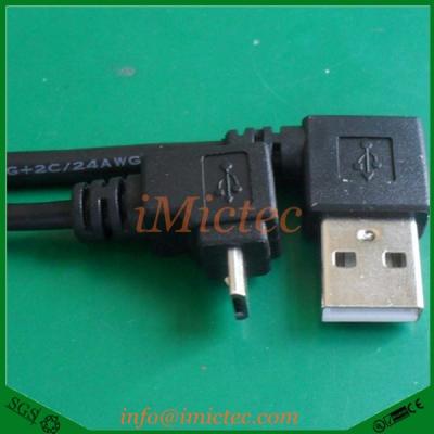 China Convenient Right Angle USB A Male To Down Angle Micro-B Male for sale