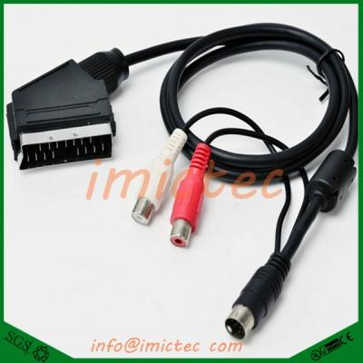 China 2017 Newly Selling Black COMPUTER 24Pin Scart Male To Male Cable , Scart To 24Pin Cable For Samsung&LG Mobiles for sale