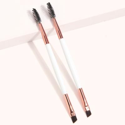 China Beauty Care Make Tools Makeup Angled Shapes Brow Spoolie Brush, Synthetic Nylon Fibers Dual Ended Brush, Cosmetic Brow Lash Brush for sale