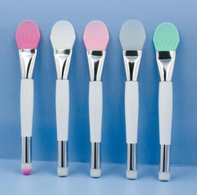 China New Flat Brush Beauty Facial Brush Tools Application Makeup Cosmetic Brush, Double Ended Nose Cleansing Brush Face Silicone Mask Brush for sale