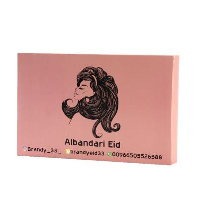 China Custom Handmade Boxes Logo Label Care Private Wig Packaging Box for sale