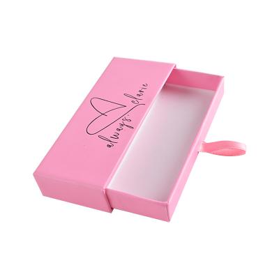 China Handmade Custom Logo Printed Square Matte Gray Paper Red Sliding Eyelash Packaging Lash Box for sale